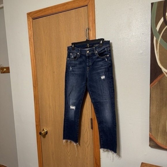 7 for All Mankind "Josefina Skinny Boyfriend" Size 27 Button-Fly Jeans - EUC - Picture 1 of 5